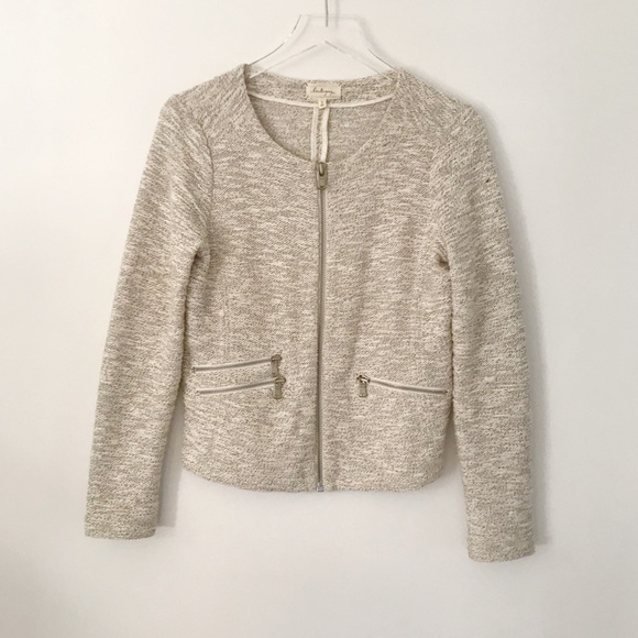 LOFT Lou & Grey Tan Shimmer Jacket Size Small - Picture 1 of 7